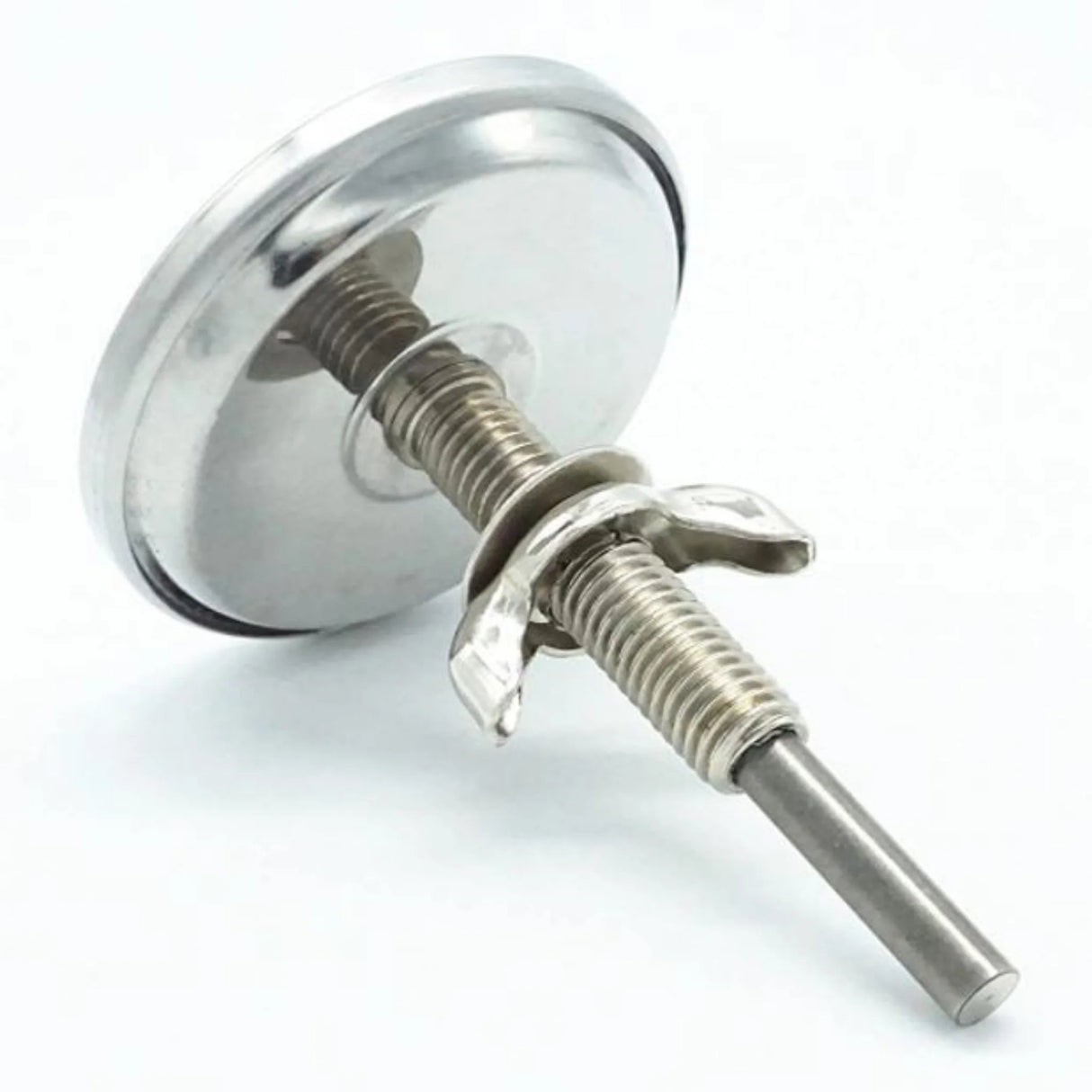 Stainless steel BBQ temperature probe with an adjustable mounting bracket and wing nut, designed for accurate temperature monitoring in Firesmiths smokers, grills, and outdoor cooking equipment.