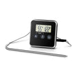 Firesmiths digital BBQ thermometer with a stainless steel temperature probe, delivering fast and accurate meat and smoker temperature readings for precise wood-fired grilling, smoking, and barbecuing.