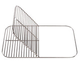 Hinged stainless steel cooking grill grate for the Firesmiths Hero Smoker & Grill, allowing easy access to charcoal while providing a durable cooking surface for wood-fired grilling and smoking.