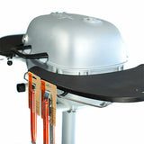 Firesmiths PK Series charcoal grill with durable side shelf featuring an integrated magnetic knife holder for safe, convenient access to barbecue tools while cooking.