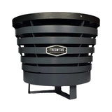 Firesmiths smokeless fire pit in a charcoal black finish, featuring durable steel construction, a double-wall airflow system, and clean-burning low-smoke performance for outdoor entertaining and fire gatherings.