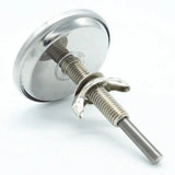 Stainless steel BBQ temperature probe with an adjustable mounting bracket and wing nut, designed for accurate temperature monitoring in Firesmiths smokers, grills, and outdoor cooking equipment.
