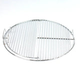 Stainless steel circular cooking grill grate for the Firesmiths Hero Smoker & Grill, featuring a durable heavy-duty design with integrated lifting handles for even heat distribution and premium wood-fired grilling.