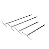Set of four stainless steel meat hanging hooks for the Firesmiths Hero Smoker & Grill, designed for hanging ribs, sausages, chicken, and other cuts for authentic wood-fired smoking.