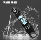 Firesmiths waterproof instant read digital meat thermometer with a fold-out stainless steel probe, providing fast, accurate temperature readings for grilling, smoking, roasting, and barbecuing in any weather.